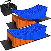 BEBOBLY Camper Leveler, 2 Pack RV Leveling Blocks, Camper Wheel Chocks Up to 35,000 lbs, Heavy Duty Curved Levelers, RV Campe