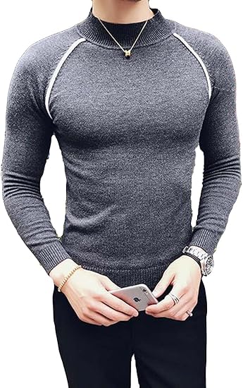 Amazon Debangni 夏秋服 ファッション メンズ インナー カットソー 長袖 セーター パーカー 薄手 純色 柔らかい コンフォート トップス ニット スリム カジュアル ハンサム おしゃれ 通勤 通学 Tシャツ カットソー 通販