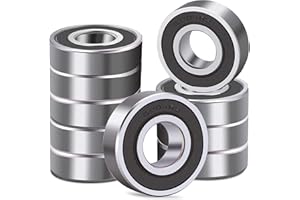 DEEPDREAM 10 Pcs 6204-2RS Double Rubber Seal Bearings 20x47x14mm, Pre-Lubricated and Stable Performance and Cost Effective, Deep Groove Ball Bearings.…