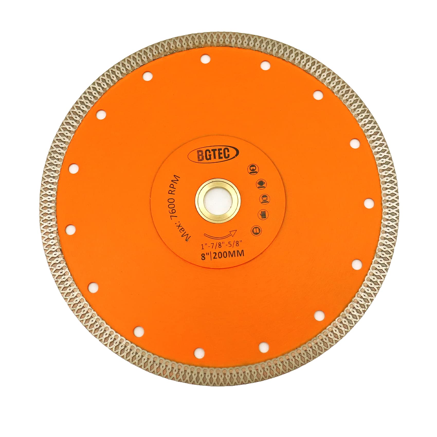 BGTEC Diamond Porcelain Saw Blade, 8 Inch/200MM X Mesh Turbo Tiles Blades for Porcelain Tile Granite Marbles Super Thin Dry/Wet Cutting Disc