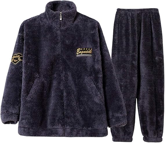 Amazon Cnstone ペアパジャマ 冬 レディース メンズ 長袖 ルームウェア 前開き カップルパジャマ ペアルック お揃い 部屋着 もこもこ 上下セット 無地 厚手 暖かい 寝巻き 結婚祝い 誕生日 クリスマス プレゼント パジャマ ルームウェアセット 通販