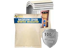 Backflow Preventer Insulation Cover, (5°F) Actgan 16"X20" 5 Layers Outdoor Pressure Vacuum Breaker Sprinkler Valve Faucet Cover for Winter Freeze Protection Beige