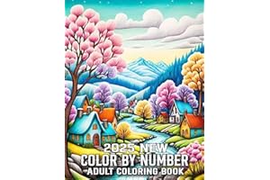 Color By Number 2025 New Adult Coloring Book: Large Print Color By Number Coloring Book Easy 100 Pages Color By Number Adult 