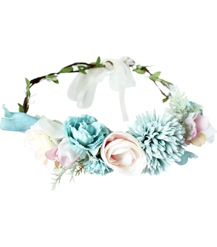 Amazon.com : EBOOT 15 Pieces Assorted Colored Flower Crown  display picture 1