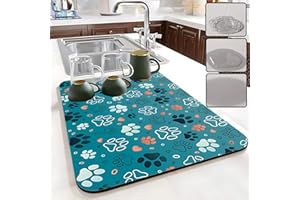 Ruhuayoupin Dish Drying Mat Foldable Fall Kitchen Drying Mat Absorbent Sink Mat Multi-Purpose Coffee Pad Easy to Clean,Kitche