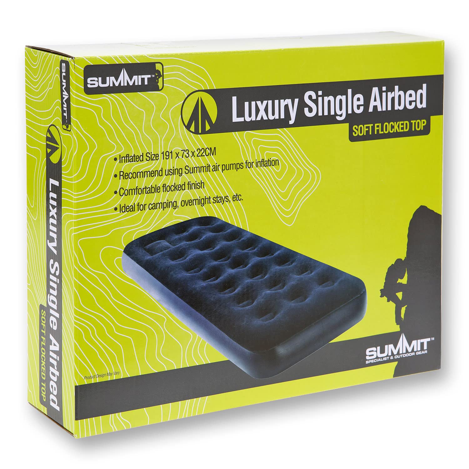 VFM - Luxury Flocked Single Airbed Camping - Summit Outdoor Leisure
