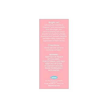 bliss radiance boosting eye cream
