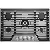 Empava 30 Inch Built-in Gas Cooktop with 5 Sealed SABAF Burners, Stainless Steel Surface, Ion Ignition Technology, LPG/NG Convertible, Dishwasher Safe Grates