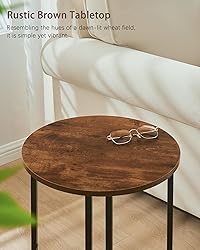 KJGKK Round Side Table, Small End Table with