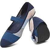 HEAWISH Women's Ballet Flat Shoes Mary Jane Pointed Toe Mesh Flats,Comfortable Slip on Ladies Shoe with Adjustable Strap,Casual Office Dress Flats for Work