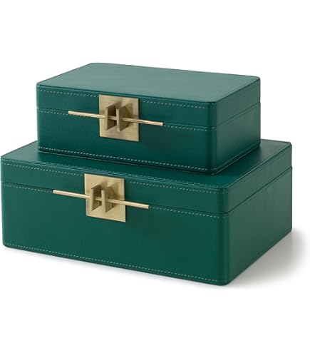 Amazon.com: ZIKOUL Green Shagreen box Set of 2 Faux Leather