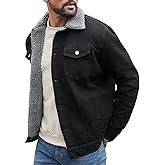 ABSECAI Men's Sherpa Lined Trucker Jacket Winter Fleece Lined Denim Coats Slim fit Casual
