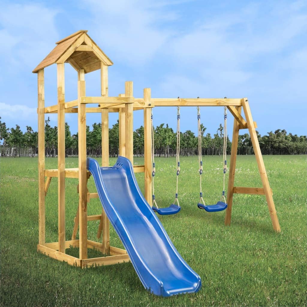 playhouse with slide and swing