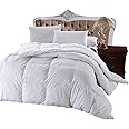 Royal Hotel Bedding 300 Thread Count Queen Size Down-Alternative Comforter, Overfilled Comforter, Duvet Insert 100% Cotton Shell - 100% Down-Alternative Fill, 750FP - 70OZ - White Solid, Queen