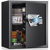 BlackSmith Biometric Handgun Safe 1.8 Cub Home Safe Quick Access Fingerprint Security Lock Box for Money Firearm Valuables wi
