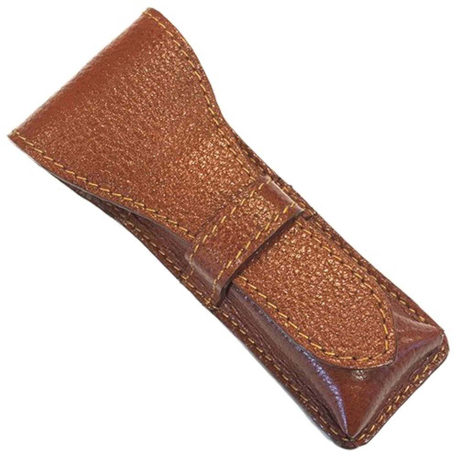 Parker Safety Razor Genuine Leather Double Edge Safety Razor Protective/Travel Case - Saddle Brown