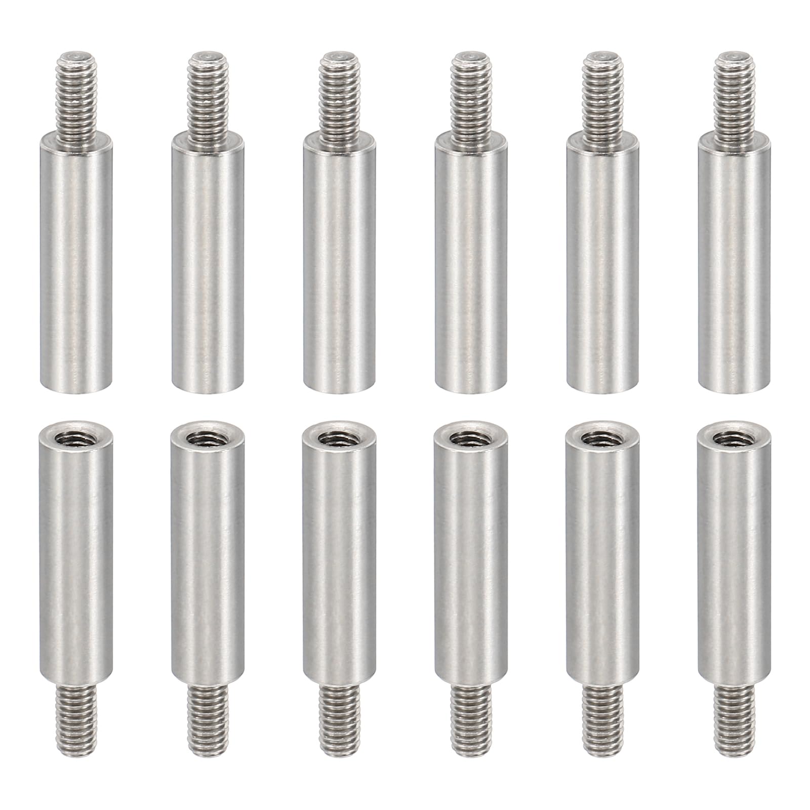 PATIKIL 24pcs M3 Standoffs, M3 19+6mm Spacer Standoffs Steel Threaded Standoffs Screws Kit 3mm ID 5mm OD Metric Male Female Thread Adapters for Circuit Board PCB RC Drones Motherboard — image 1