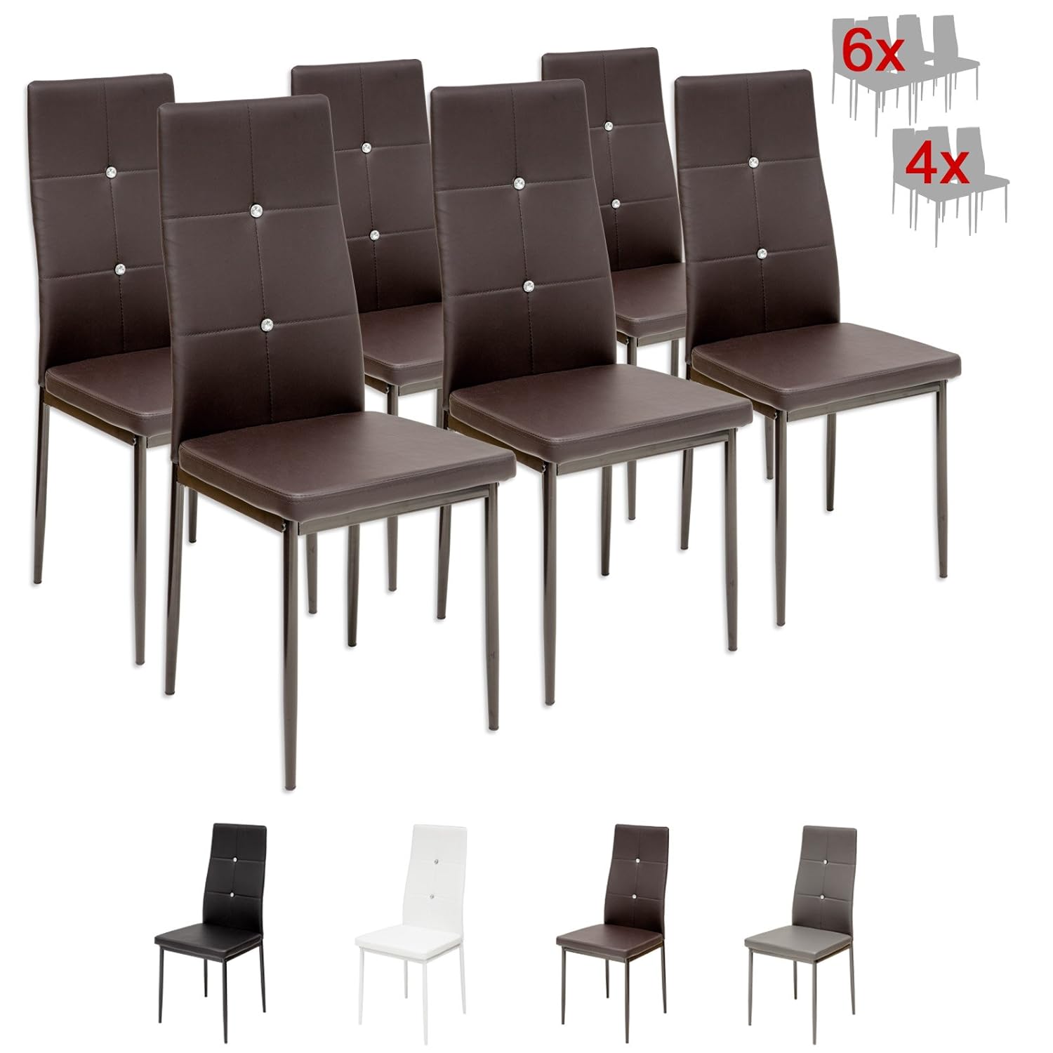 Albatros Diamond Set de sillas de comedor marrón SGS tested