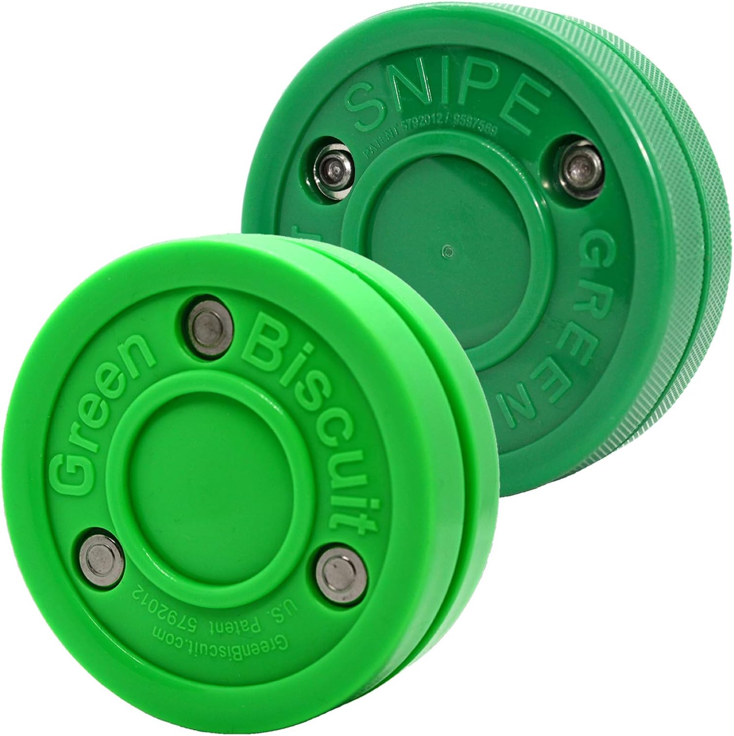 Ice & Roller Hockey Pucks Green Biscuit Snipe Hockey Shooting/ Passing