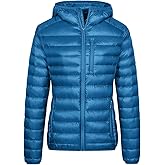 Wantdo Women's Packable Down Jacket Lightweight Puffer Jacket Hooded Winter Coat