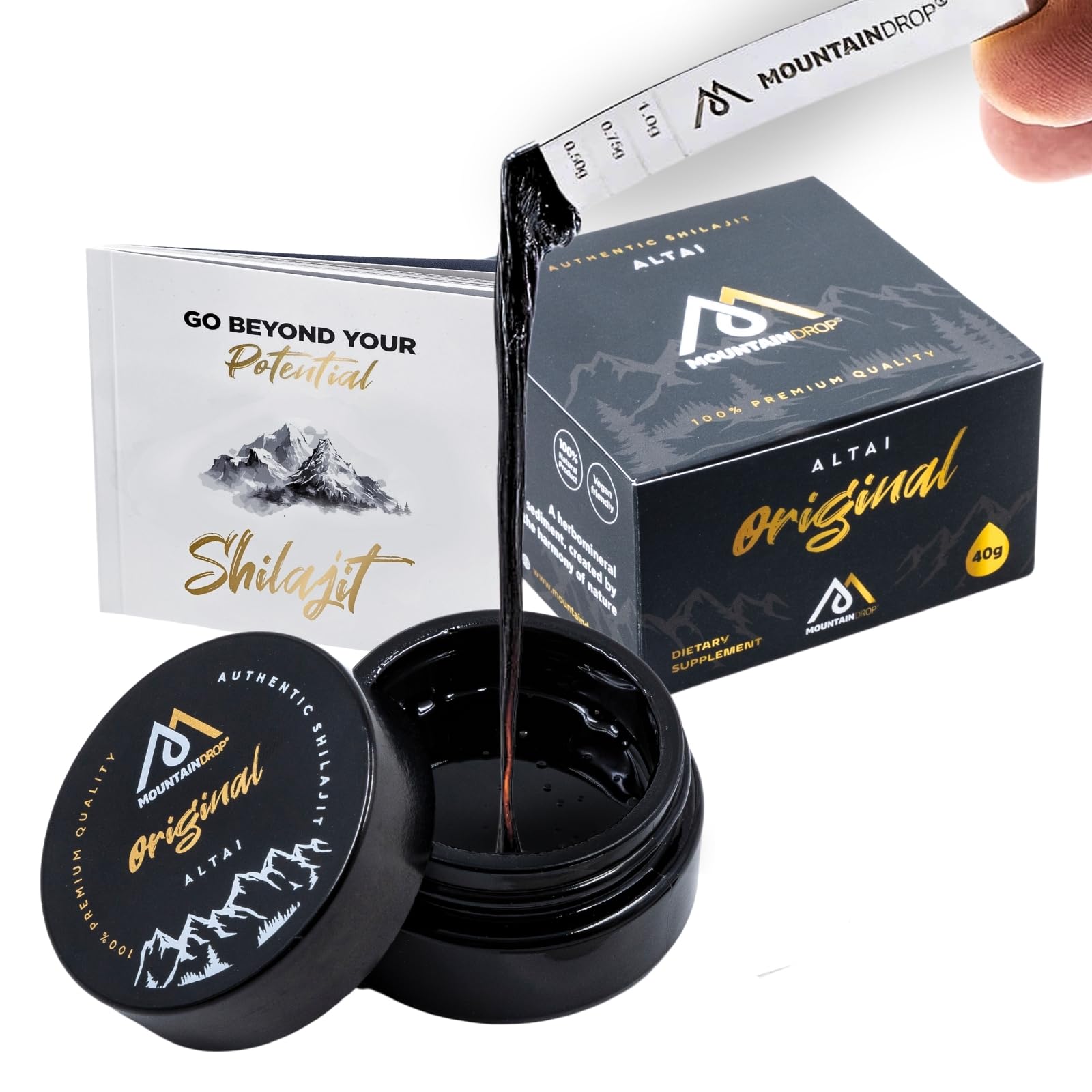 SHILAJIT, 40g (3-5 Month Supply), Natural and Pure Shilajit Resin. Hand-harvested and Handcrafted in a Protective Violet Glass jar, Ayurveda Supplement for Wellbeing, EU Tested