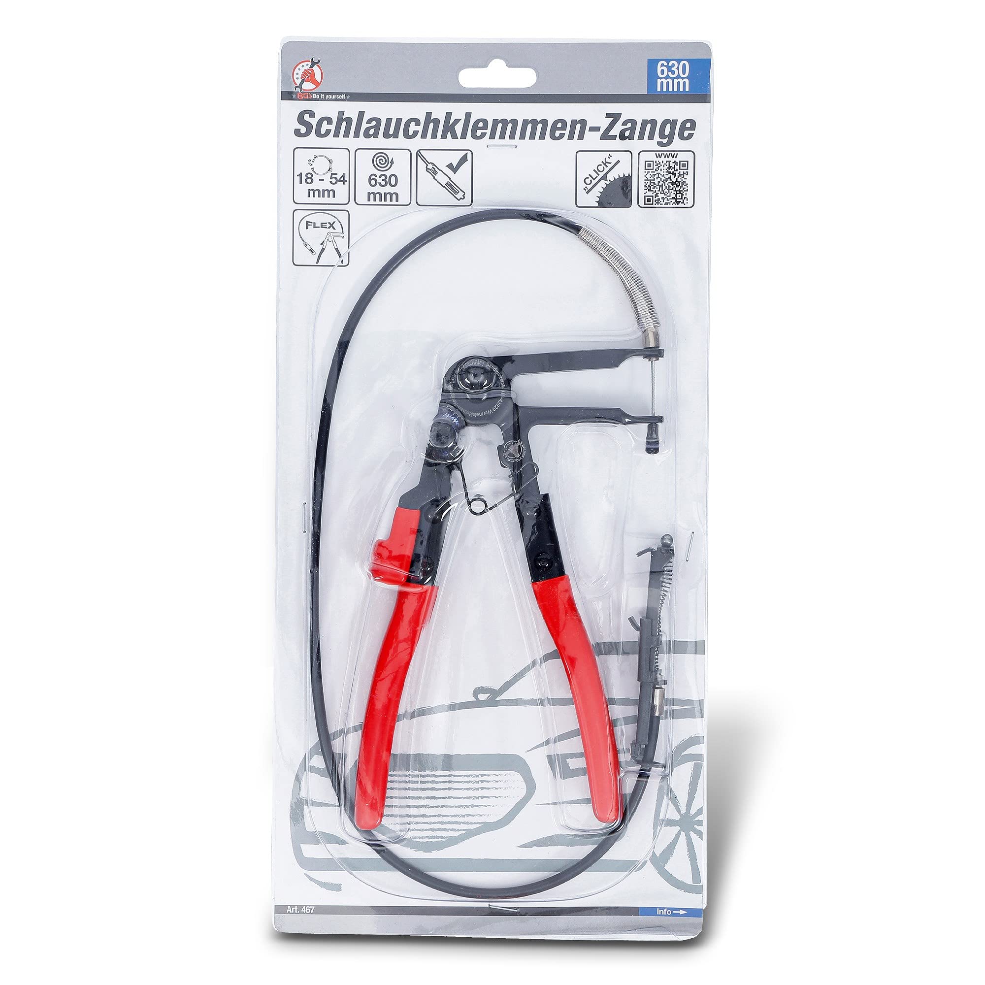 BGS Diy 467 | Hose Clamp Pliers | with Bowden cable | 630 mm