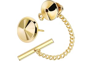 AMITER Shiny Tie Tack Clip for Men Square Tie Pins - Necktie Pin Best Gifts for Wedding Business Formal, Metal