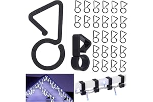 Vikdio 60 Pcs Black Gutter Hooks for Outdoor Christmas Lights, Gutter Clips for Fixing Christmas Icicle Lights on Wedding Hal