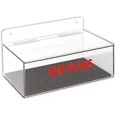 Windy City Cabinet Ear Plug Acrylic Dispenser - Wall or Table Mount | Holds Up to 100 Pairs - Durable PETG Plastic - Hinged Top for Easy Access - Shatter-Resistant PPE Storage Box - Made in USA