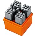 HORUSDY 37-Piece Number and Letter Stamp Set 1/8 (3mm) (A-Z & 0-9 + Love) Punch Perfect for Imprinting Metal Stamping kit, Plastic, Wood, Leather.