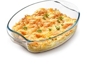 NUTRIUPS 2 Quart Oval Deep Glass Baking Dish for Oven, Small Tempered Glass Bakeware, Oval Glass Baking Pan Bakeware for Cooking