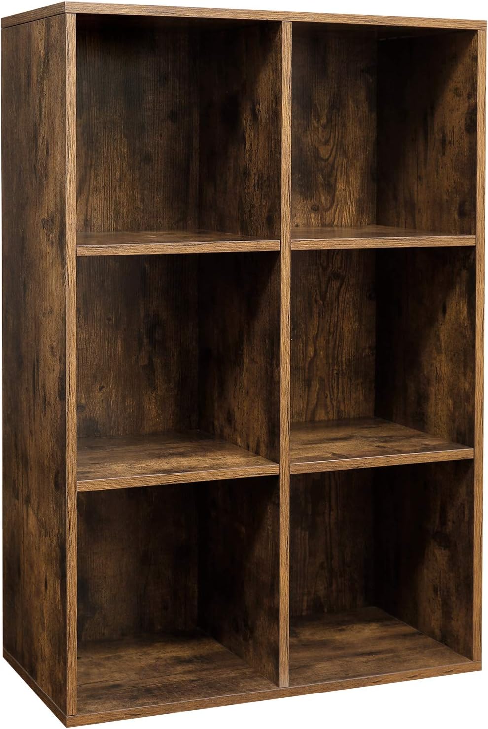VASAGLE Bookcase 6 Compartment Storage Shelf Rustic Brown LBC203BX