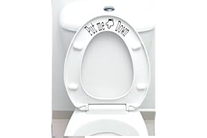 EPIC DESIGNS Bathroom Toilet seat Cover Sticker Decal - Put me Down Plus Good Job thumbsup Set - Funny Fun Home Decor