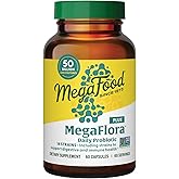 MegaFood MegaFlora Probiotic Plus - Probiotics for Women and Men Digestive Health - 50 Billion CFUs & 14 Strains - Immune Support Supplement - Vegetarian - 60 Capsules