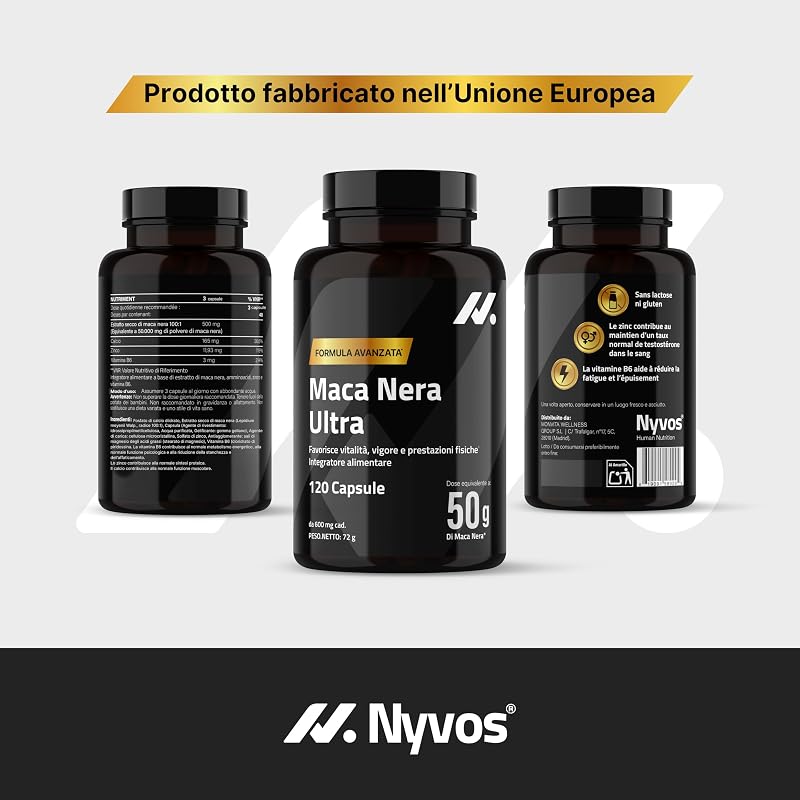Maca Nera Extra Forte Ultra 50.000 mg Equiv. (100:1), Zinco - 120 Capsule — foto 8 di 8