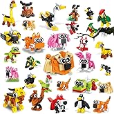 HOGOKIDS 60 Kinds Valentines Party Favors for Kids, 20 Pack 3-in-1 Animals Building Block Sets for Goodie Bags Stocking Stuffer Classroom Prizes Birthday Valentines Day Gifts for Boys Girls Ages 6-12+