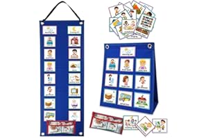Mewise Visual Schedule Chart for Kids Daily Routine Cards 70 Pieces Multiple Kids Routine Cards Behavioral Tool Wall Planner-Home,School,Chores,Outings