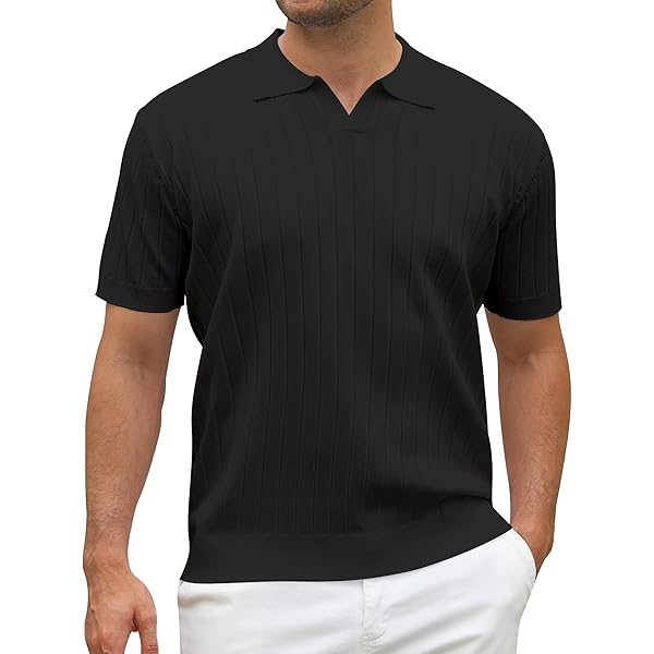 Men's Short Sleeve Knit Sports Shirt - Modern Polo Vintage