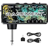 Donner Mini Bass Guitar Headphone Amp with Wah-Basement | USB Rechargeable, Mini Pocket Headphone Amplifier, Up to 5 Hours, Built in AUX, For Travel, Night, Silent Practice