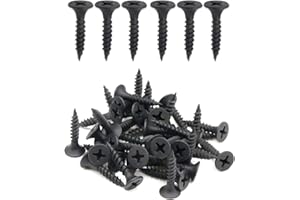 IMScrews 200pcs #6 x 3/4" Flat Head Phillips Drywall Screws Fine Thread Sharp Point Wood Screw, Carbon Steel 1022A, Black Phosphate