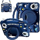 Kids Case for Apple iPad A16 11" 11th 10th Gen 10.9" 2025 2022, Cute Design EVA Kickstand Shockproof Kids Friendly Bumper Case with Shoulder Strap Cover for iPad 11th 10th Gen, Blue Spaceman