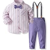 Kimocat Baby Boys Long Sleeve Gentleman Bowtie Outfit Suits Set