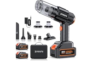 ZARIMI Car Vacuum Portable Cordless, 40,000Pa High Power Dust Buster, 6-in-1 Handheld Vacuum Cleaners for Home, Car, Pet Hair, Keyboard, Black