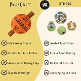 PawsOnly Interactive Treat Dispenser Ball Small Orange Dog Toy view 5