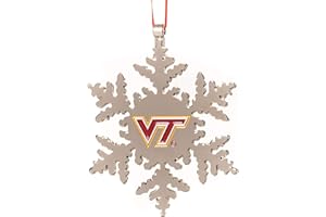 COLLEGIATE PULSE Virginia Tech (VT) Hokies Metal Snowflake Christmas Ornament
