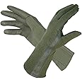 M MCGUIRE GEAR Nomex Summer Flight Gloves, Long Leather Tactical Gloves, Fire Resistant Police, Pilot, and Operator Gloves