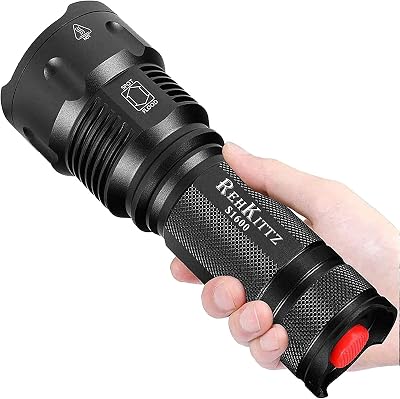REHKITTZ S1600 Torch LED Flashlight 3300 Lumens Adjustable Focus Dog Hiking