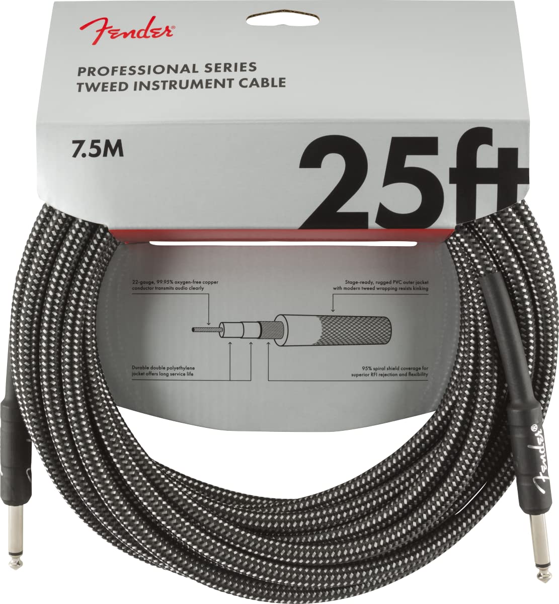Fender PRO 25 INST CABLE GRY TWD