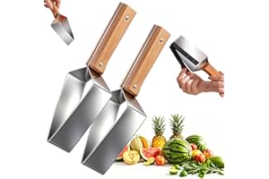Watermelon Slicer, Stainless Steel Triangle Watermelon Cutter, 2026 New Fruit Cutter Push Divider Tool Knife with Wooden Hand