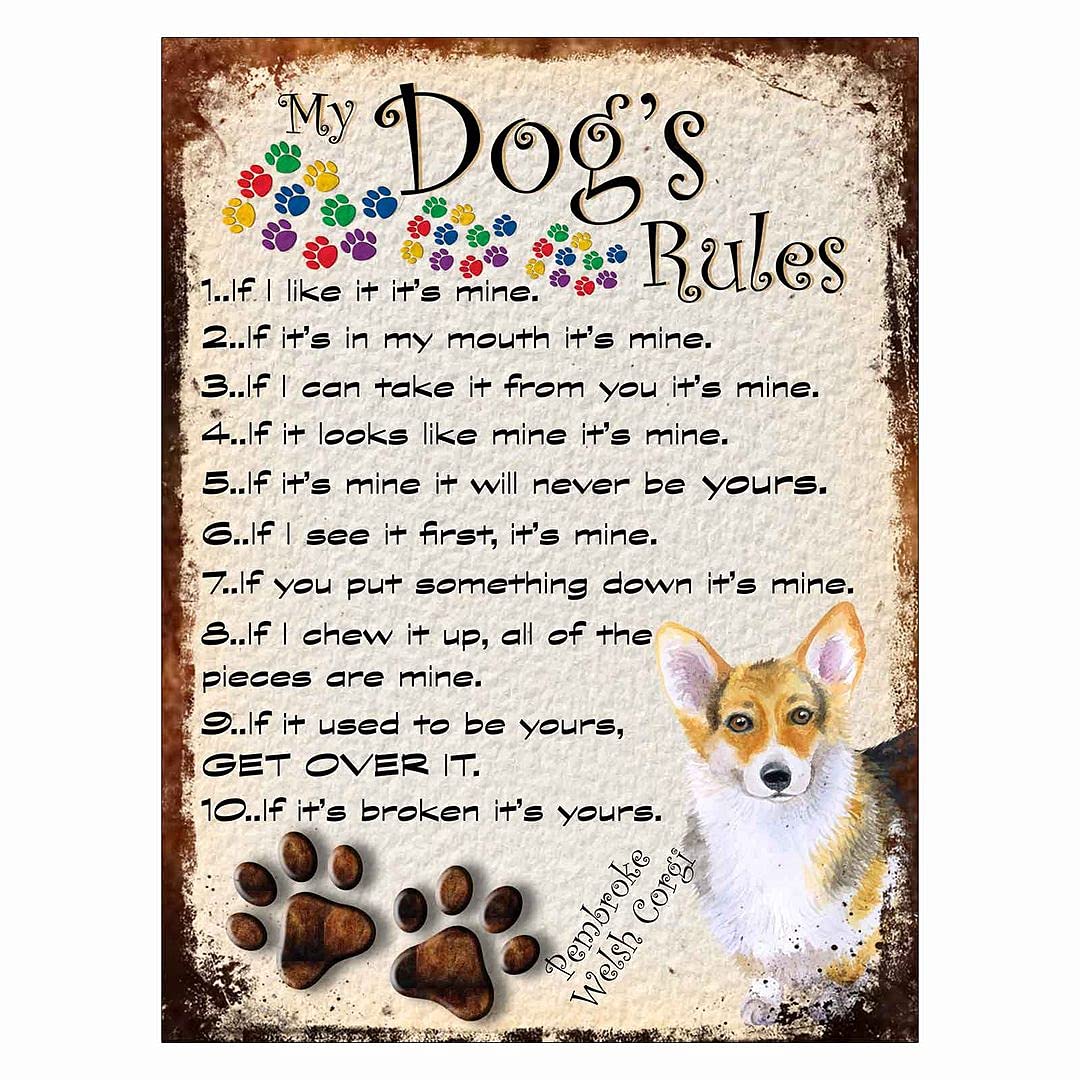 Shawprint Limited MY DOG'S BEDTIME PRAYER RETRO STYLE METAL TIN SIGN/PLAQUE (460DRM) PEMBROKE WELSH CORGI